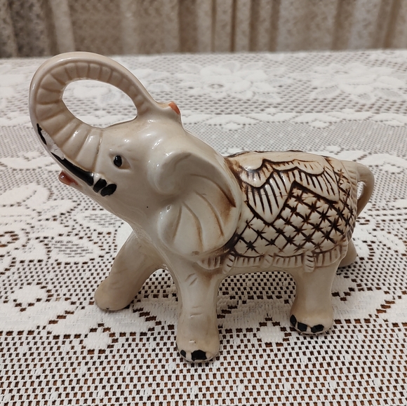 VTG Elephant Figure Safari Animal Statue 70's Home Shelf Decor Retro Sculpture - Picture 4 of 12